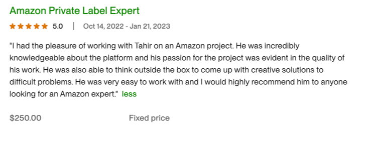 Muhammad Tahir S. - Amazon FBA Expert _ PPC Management _ Store Optimization _ EBC_A+ - Upwork Freelancer from Bahawalnagar, Pakistan (22.04.2025 11_25)